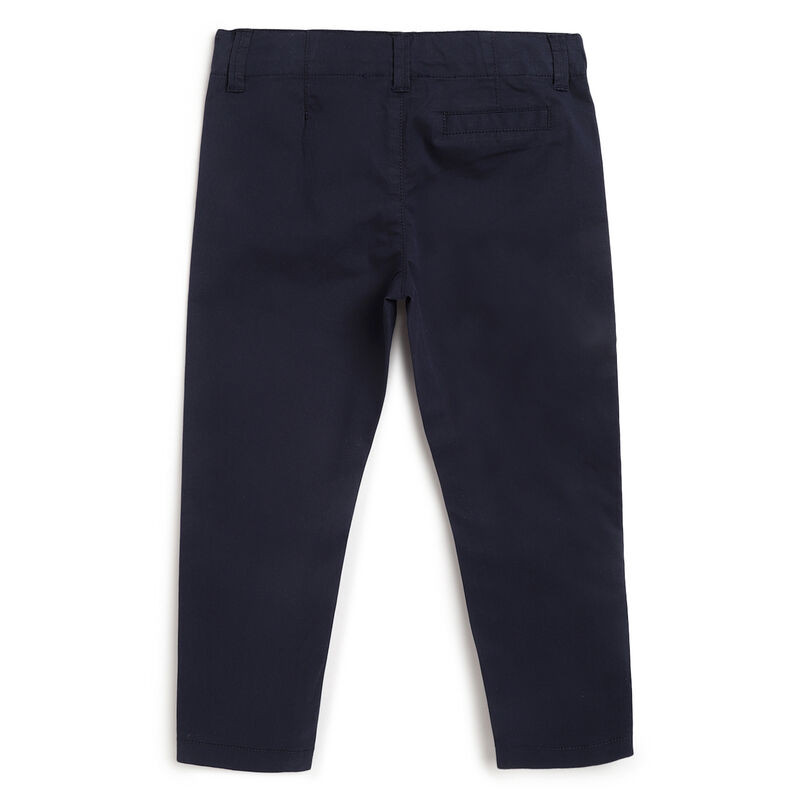 Boys Dark Blue Solid Long Trousers image number 1